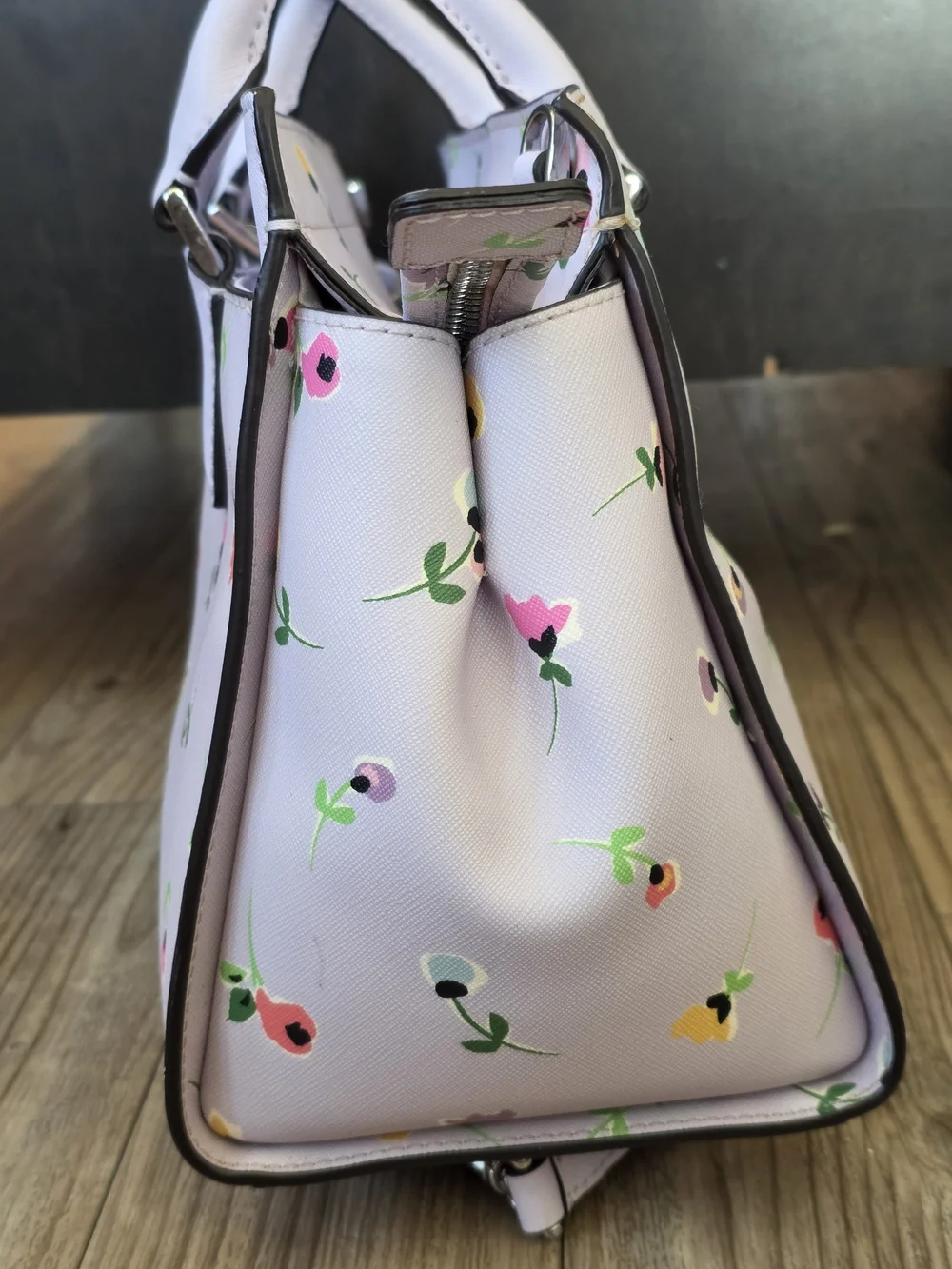 kate spade Cameron Medium Satchel in the Wildflower Ditsy lavender floral print
